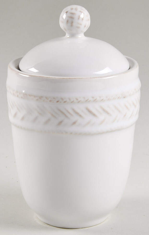 Le Panier Whitewash Bath Jar & Lid by Juliska Ceramics-1