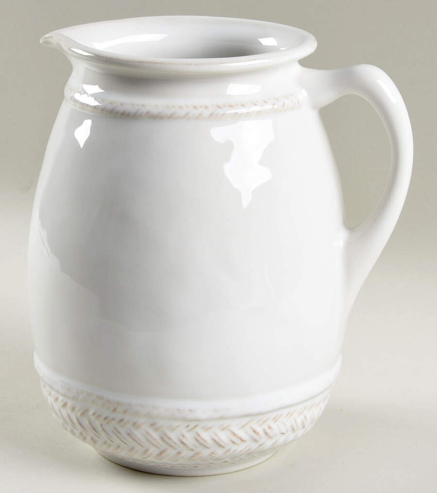 Le Panier Whitewash 8" Pitcher Vase by Juliska Ceramics-1