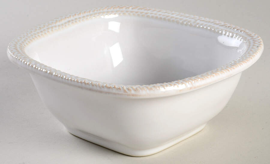 Le Panier Whitewash Square Fruit/Dessert (Sauce) Bowl by Juliska Ceramics-1