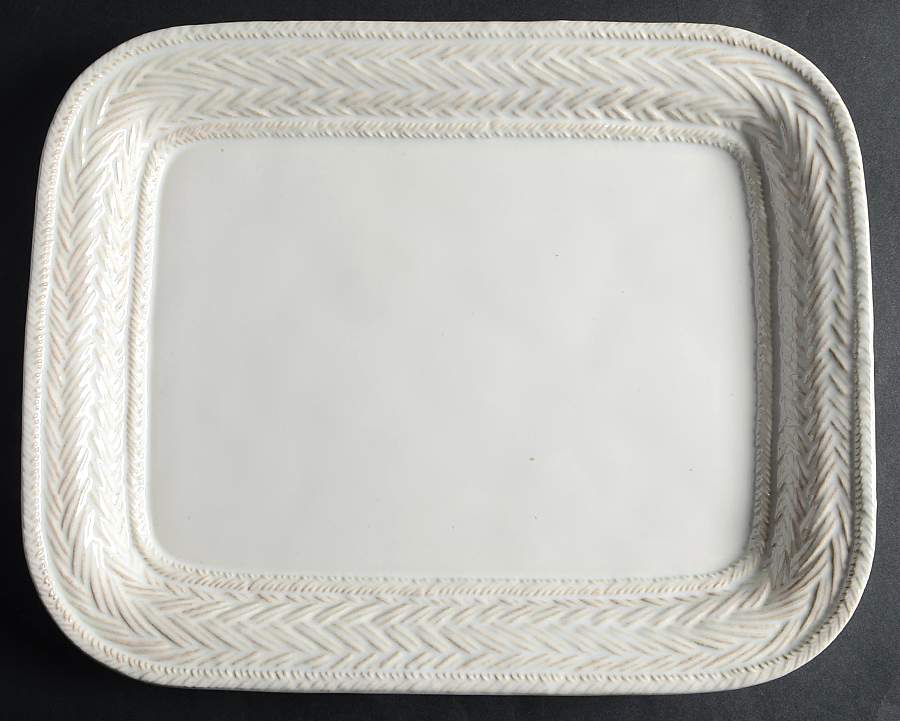 Le Panier Whitewash 14" Rectangular Serving Platter by Juliska Ceramics-1