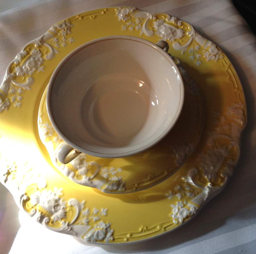 Arcadian Yellow Salad Plate by George Jones & Sons-1