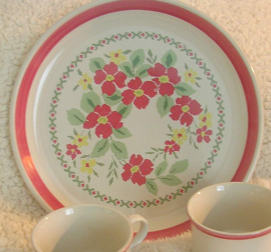 Needle Point Dinner Plate by JCPenney-1