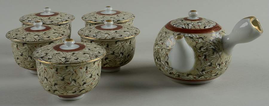 Thousand Cranes (12 Piece) Tea Set by Kutani-1