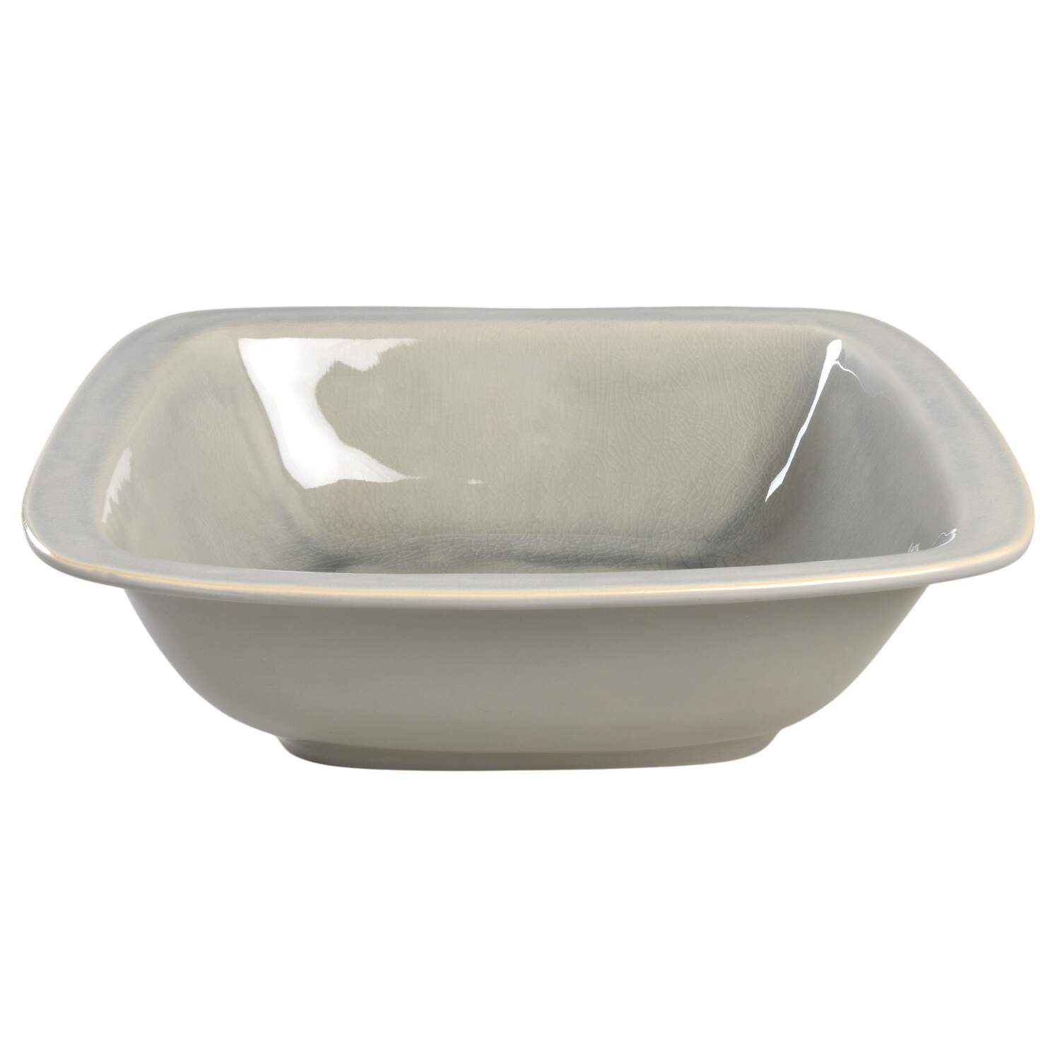 Puro Mist Grey Crackle 12" Square Serving Bowl by Juliska Ceramics-1