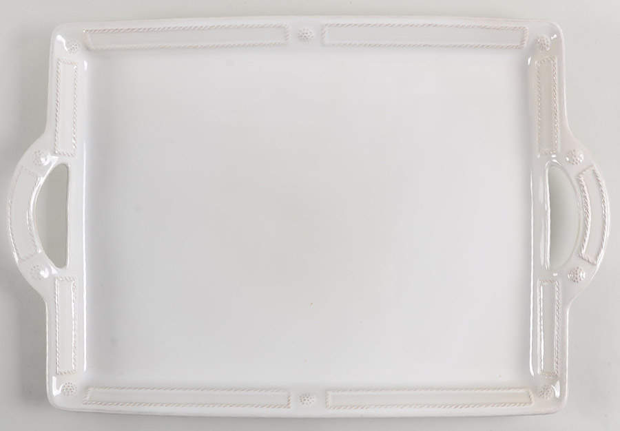 Berry and Thread (French Panel Whitewash) 19" Rectangular Handled Tray by Juliska Ceramics-1