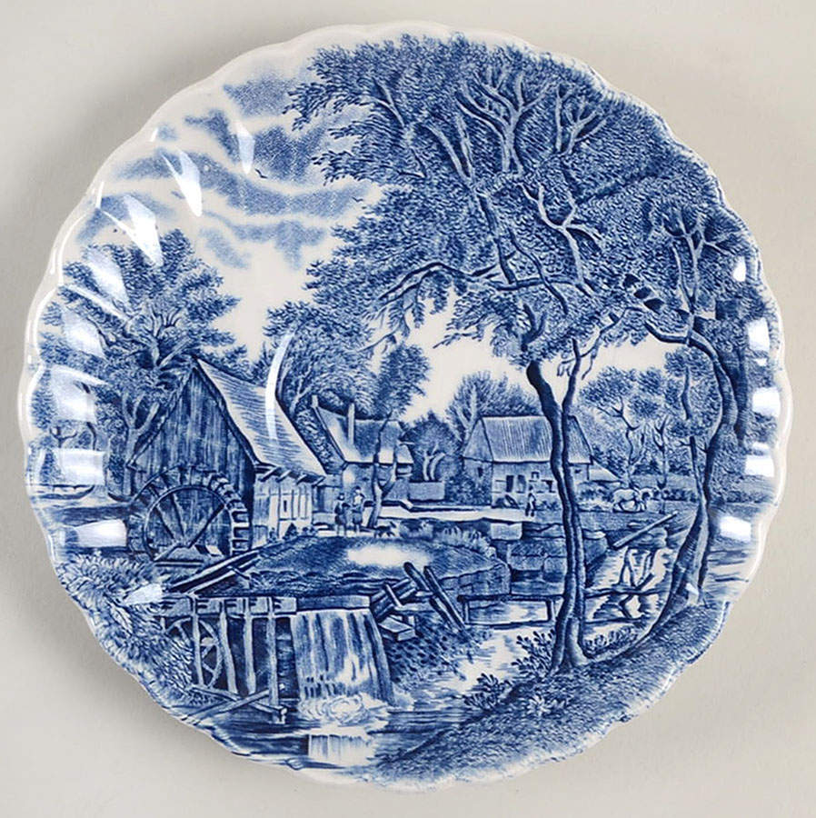 Watermill Blue Saucer for Cream Soup Bowl by Johnson Brothers-1