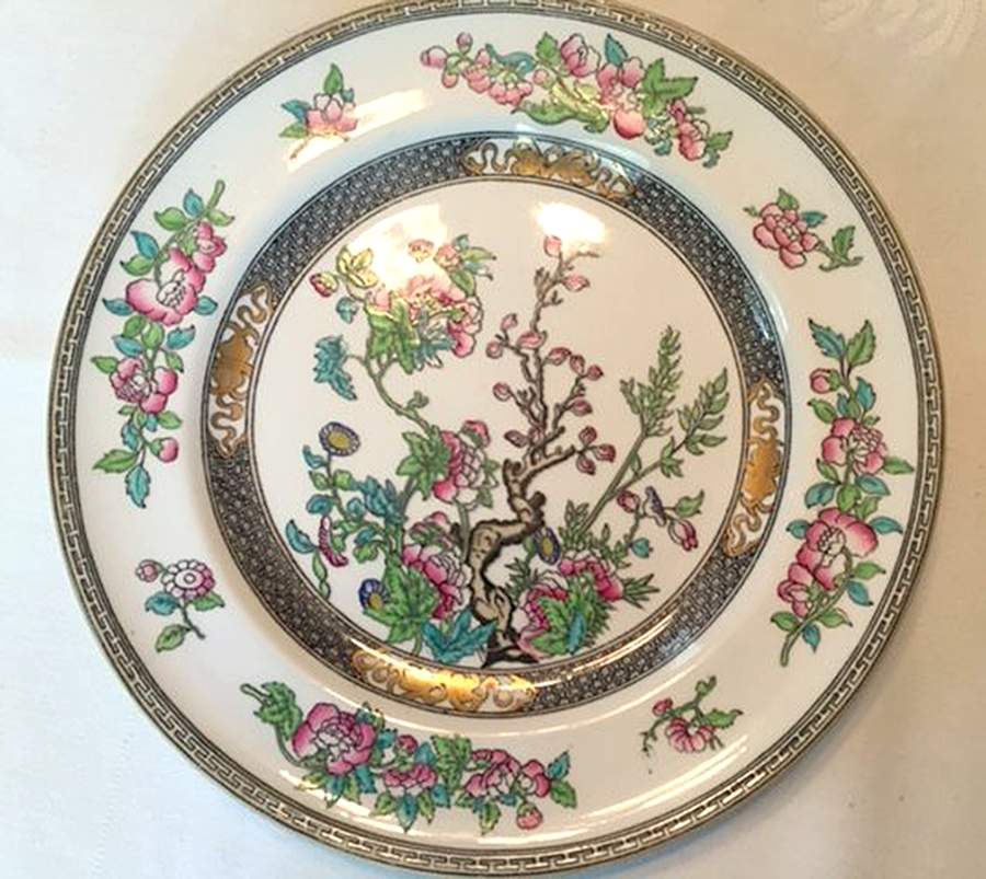 Indian Tree (Black, Gold Verge) Dinner Plate by Johnson Brothers-1