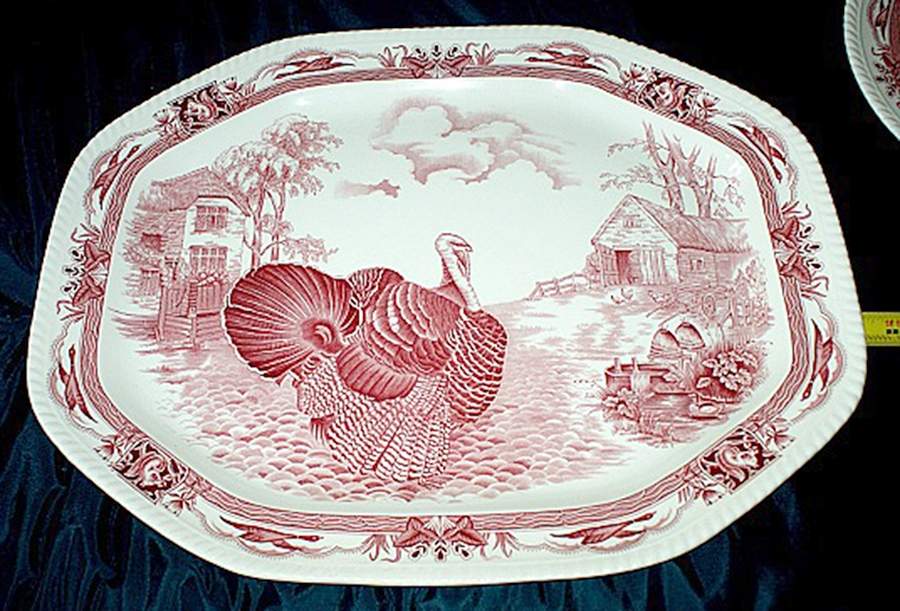 Barnyard King-Pink 21" Oval Serving Platter by Johnson Brothers-1