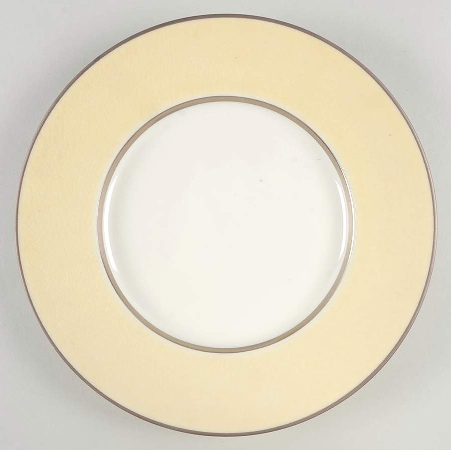 Crackle Iced Up Yellow Dinner Plate by Jaune de Chrome-1