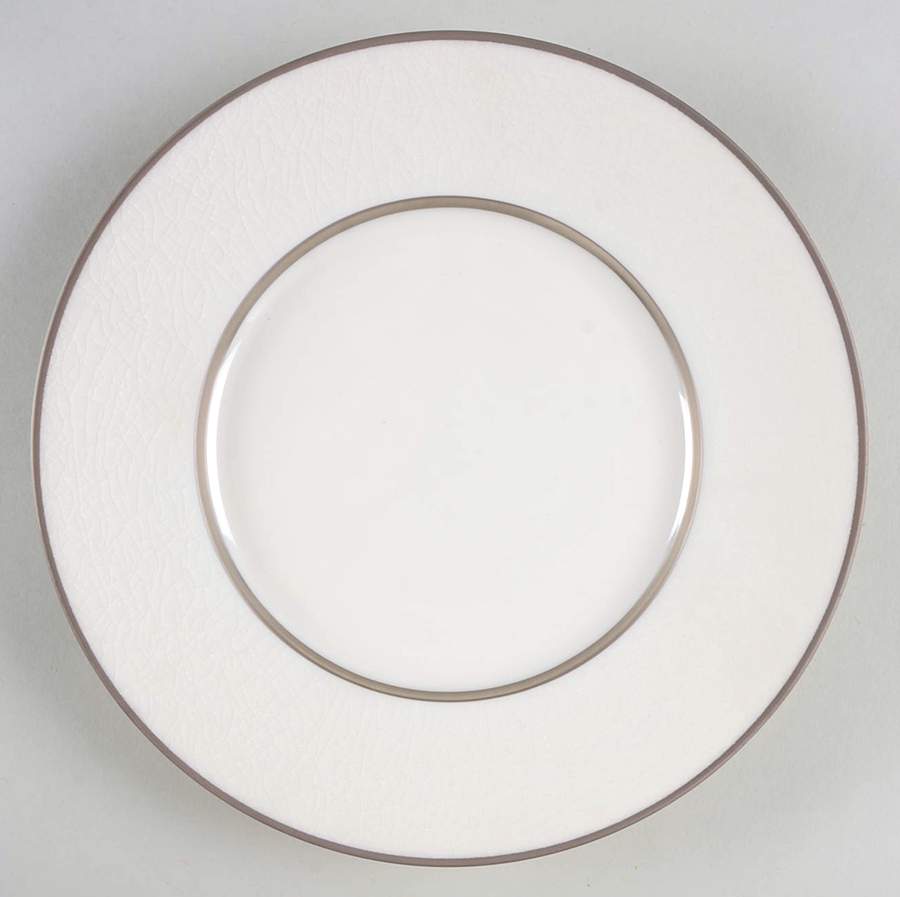 Crackle Iced Up Ivory Salad/Dessert Plate by Jaune de Chrome-1