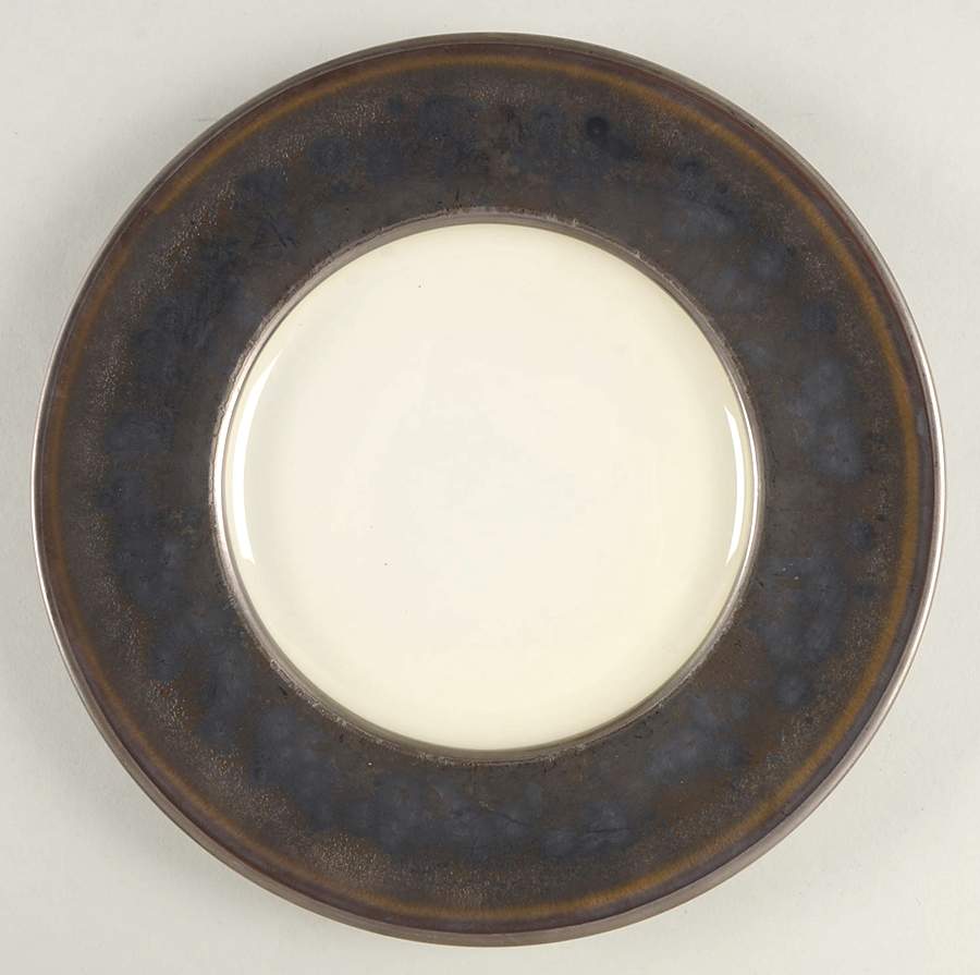 Minuit (Platinum Trim) Luncheon Plate by Jaune de Chrome-1