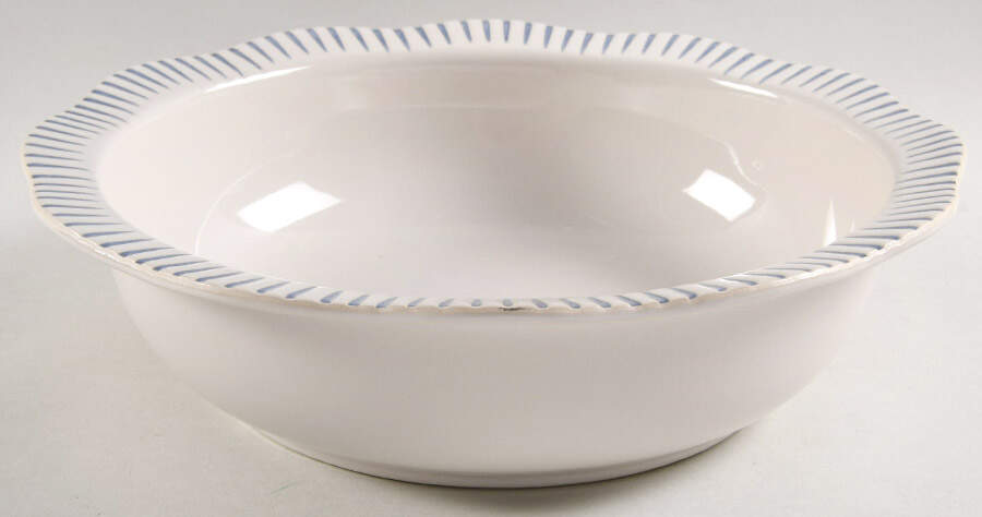 Sitio Stripe Indigo 12" Round Serving Bowl by Juliska Ceramics-1