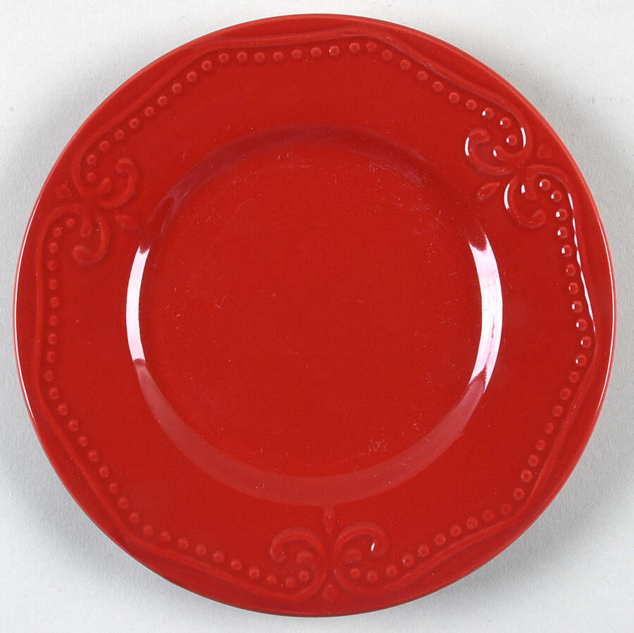Scroll Red Bread & Butter Plate by JCPenney-1