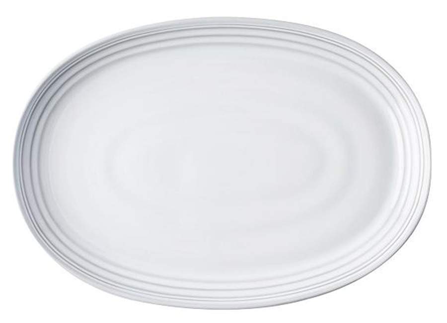 Bilbao White Truffle 17" Oval Serving Platter by Juliska Ceramics-1