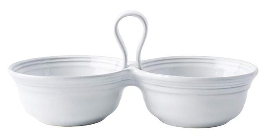 Bilbao White Truffle Handled Divided Server by Juliska Ceramics-1