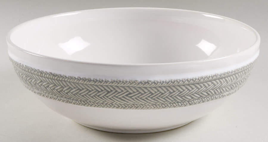 Le Panier Mist (Grey) 12" Large Salad Serving Bowl by Juliska Ceramics-1