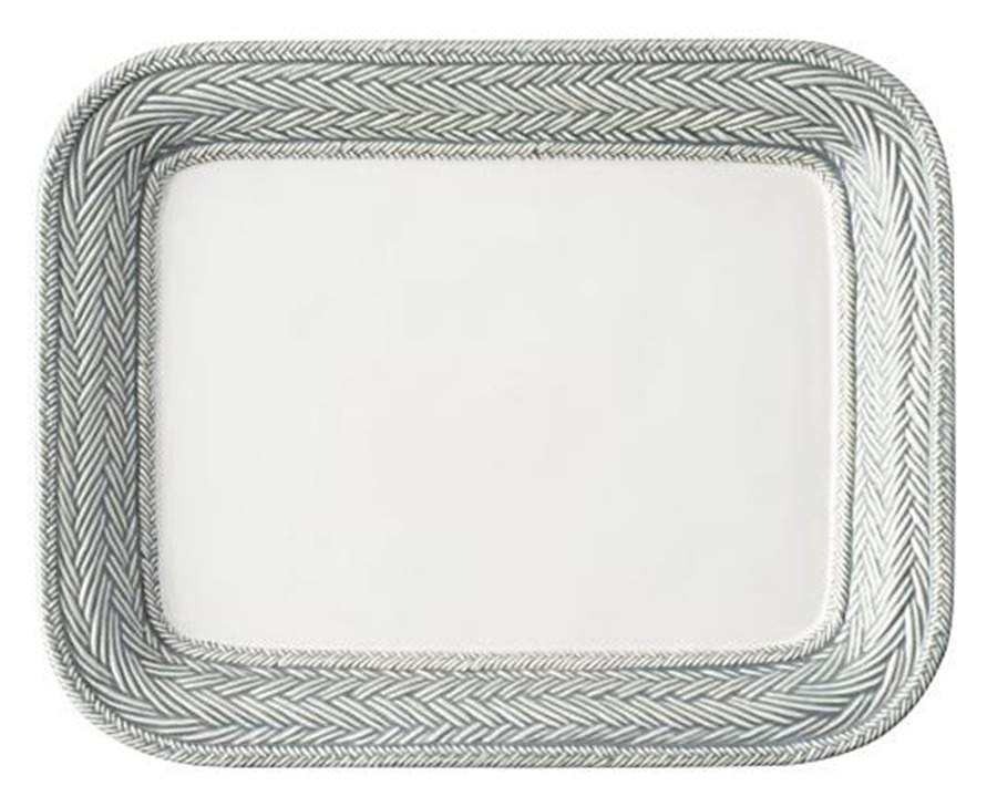 Le Panier Mist (Grey) 14" Rectangular Serving Platter by Juliska Ceramics-1