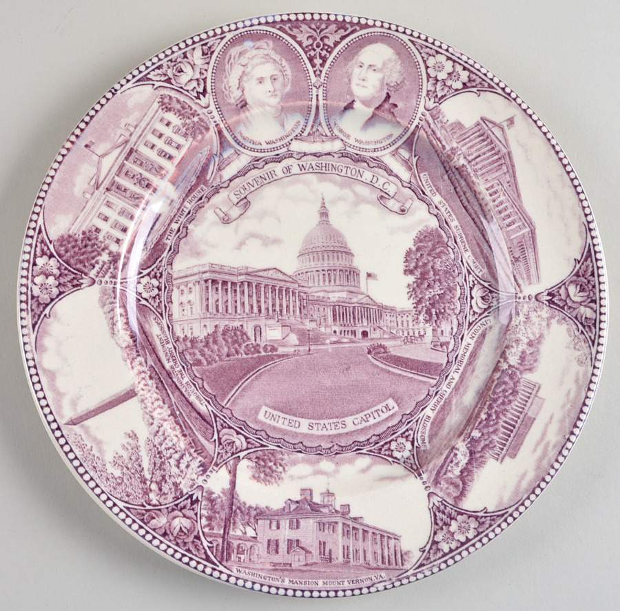 Souvenir of Washington, D.C. Purple Dinner Plate by Jonroth Studios-1