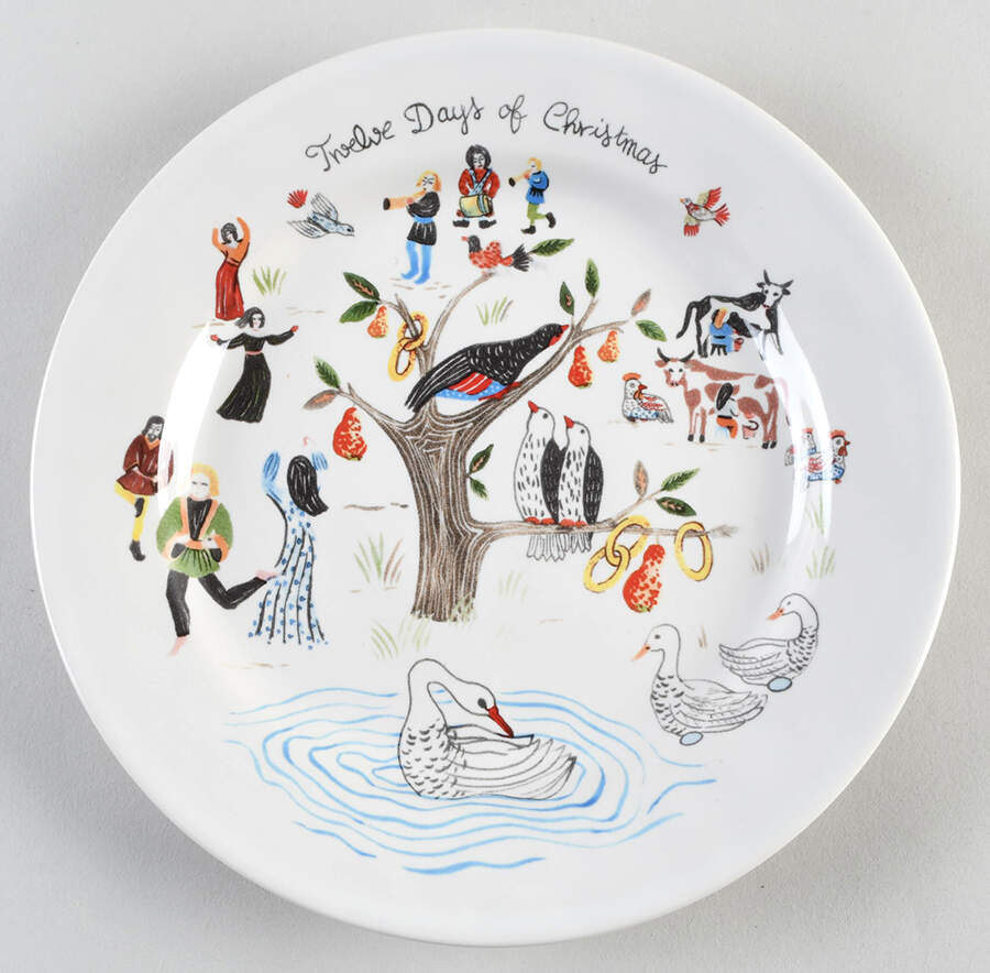 Twelve Days of Christmas Salad/Dessert Plate by Juliska Ceramics-1