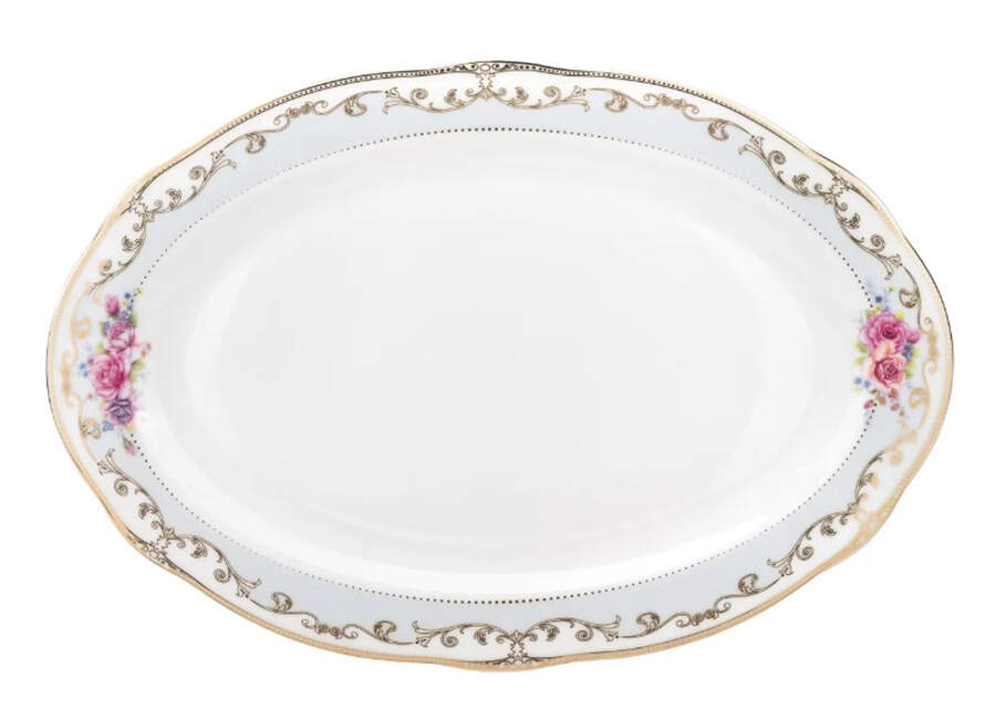 Romantic Bloom 14" Oval Serving Platter by Joseph Sedgh Tablewr-1