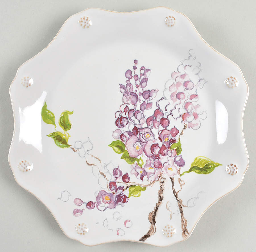 Berry and Thread Floral Sketch Dessert Luncheon Plate by Juliska Ceramics-1