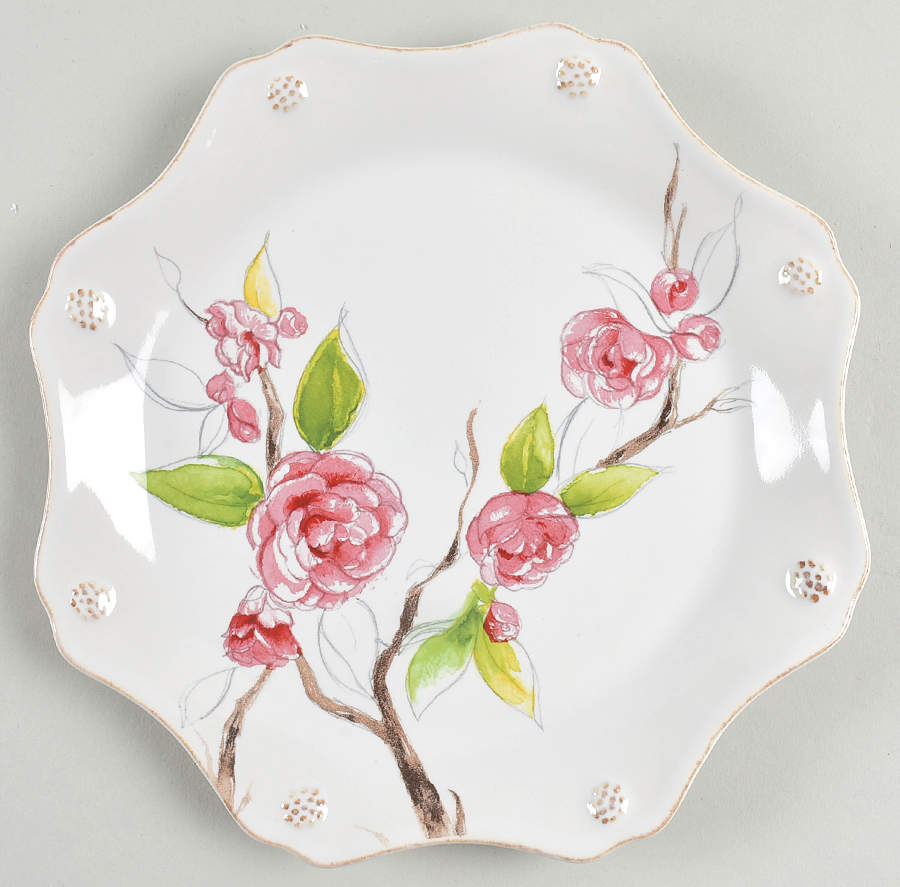 Berry and Thread Floral Sketch Dessert Luncheon Plate by Juliska Ceramics-1