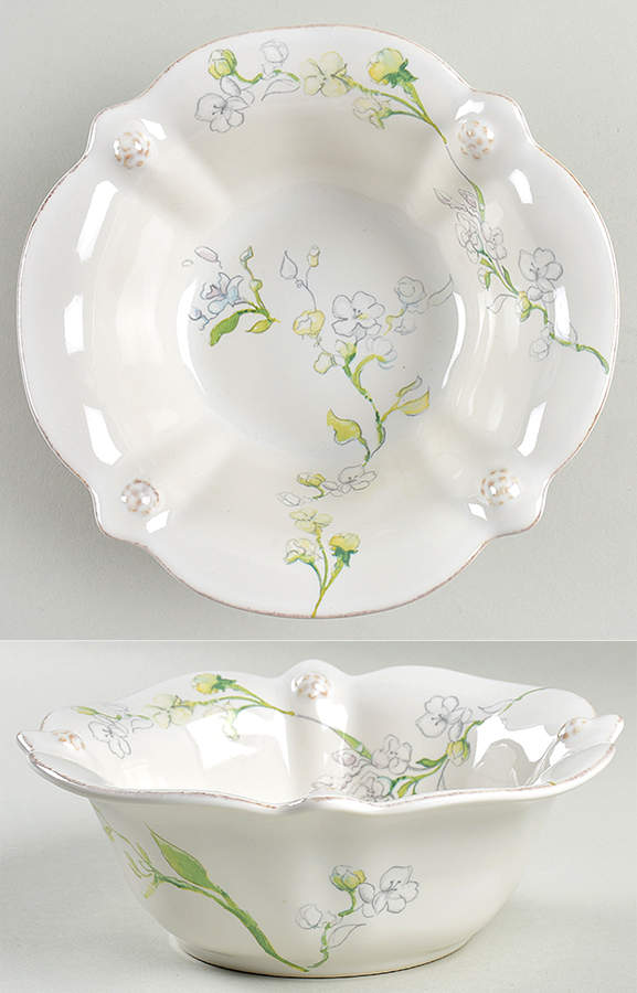 Berry and Thread Floral Sketch Rim Cereal Bowl by Juliska Ceramics-1