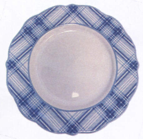 Stewart Tartan Chambray Dinner Plate by Juliska Ceramics-1