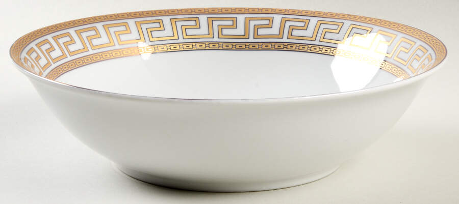 Greek Key Gold 9" Salad Serving Bowl by Joseph Sedgh Tablewr-1