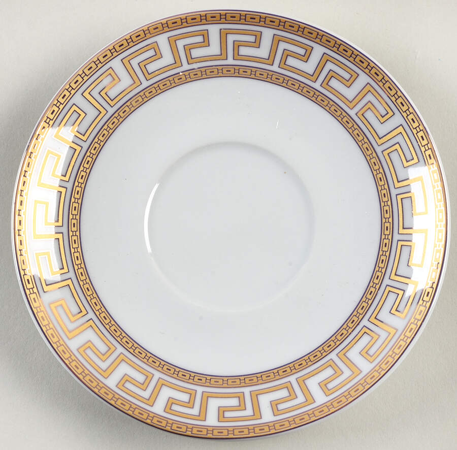 Greek Key Gold Saucer by Joseph Sedgh Tablewr-1