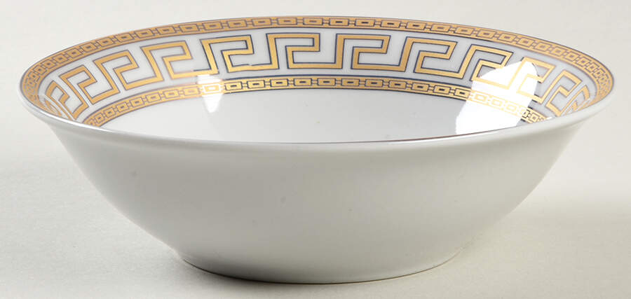 Greek Key Gold Fruit/Cereal Bowl by Joseph Sedgh Tablewr-1