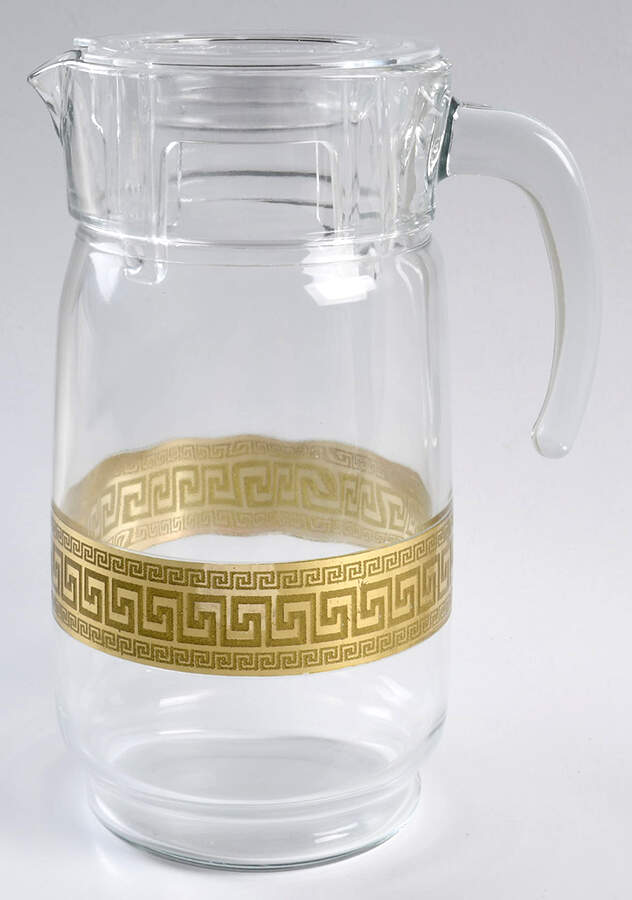 Greek Key 64 Oz Pitcher by Joseph Sedgh Crystal-1