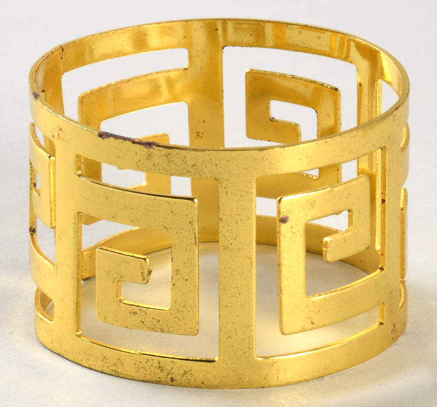 Greek Key Gold Metal Napkin Ring by Joseph Sedgh Tablewr-1