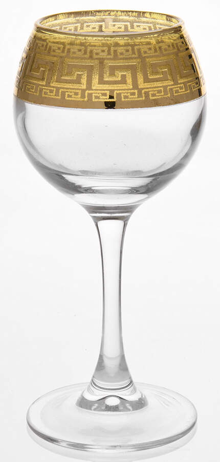 Greek Key Cordial Glass by Joseph Sedgh Crystal-1