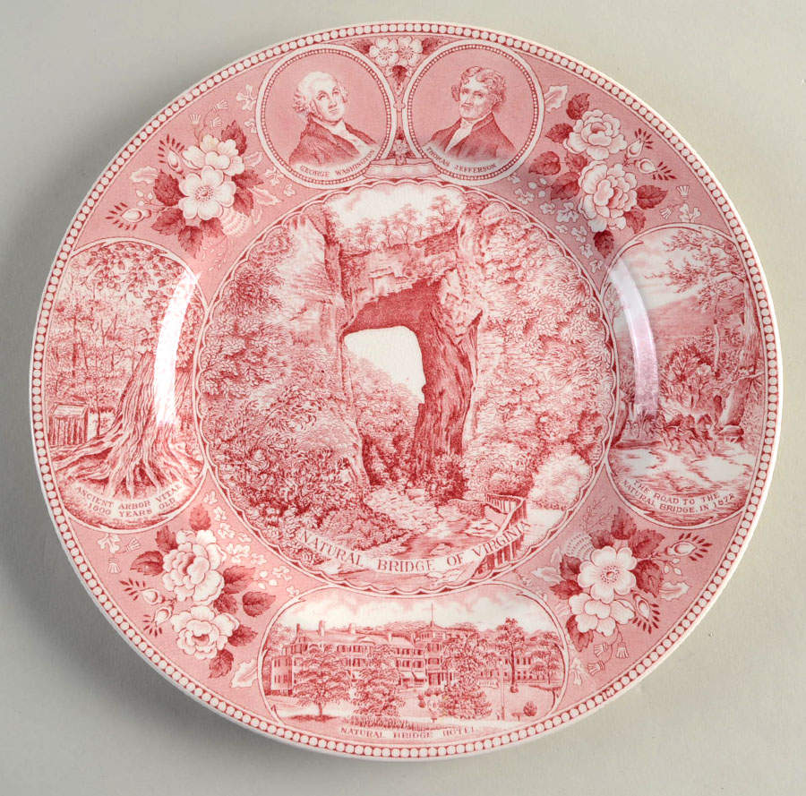 Picturesque Natural Bridge Virginia Pink Dinner Plate by Jonroth Studios-1