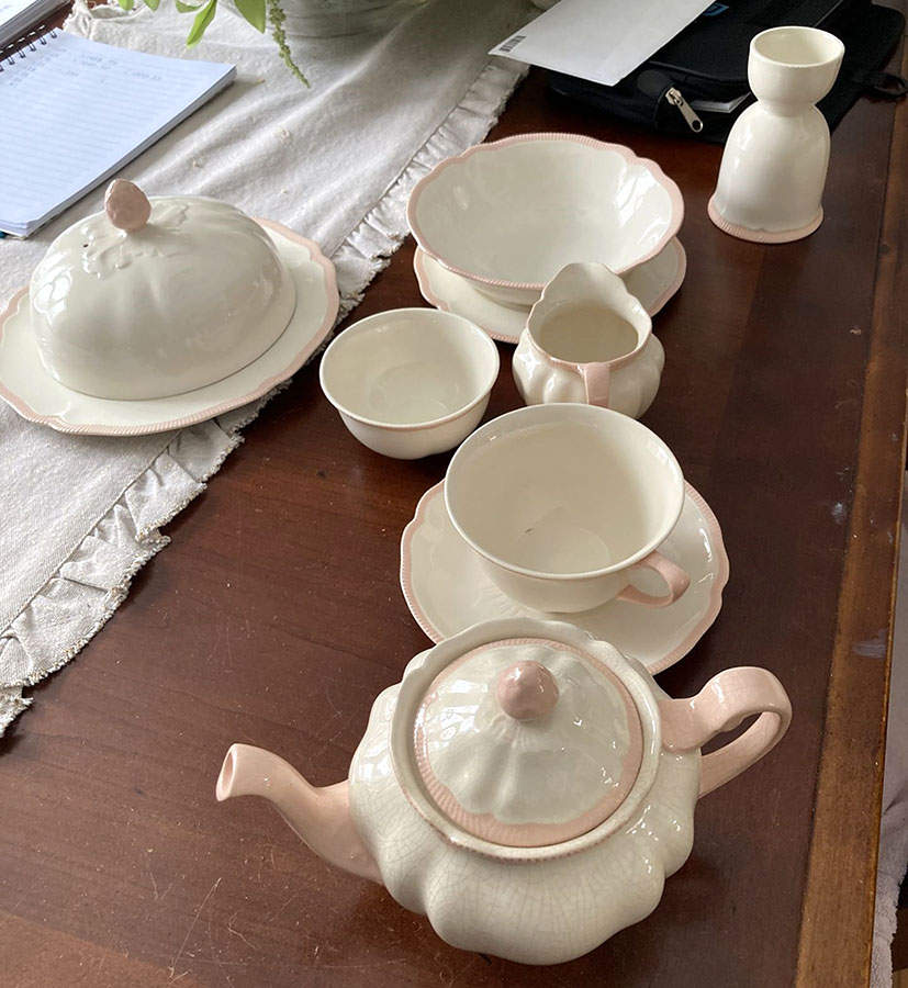 207 Pink Open Sugar Bowl by Johnson Brothers-1