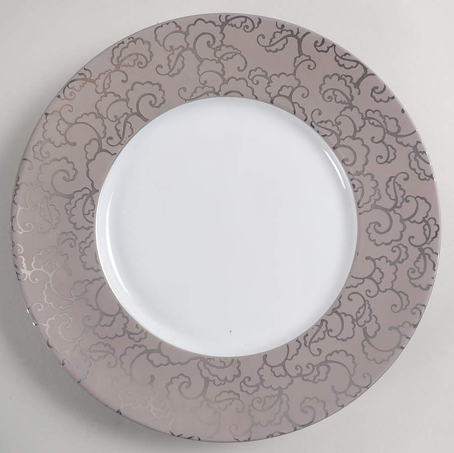 Falbala Platinum Dinner Plate by Jaune de Chrome-1