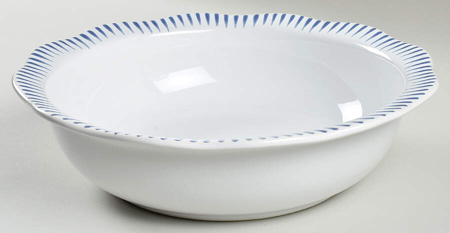Sitio Stripe Delft Blue 12" Round Serving Bowl by Juliska Ceramics-1