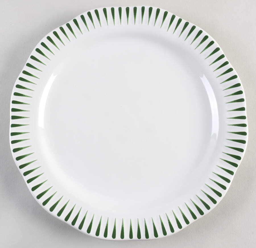 Sitio Stripe Basil Dinner Plate by Juliska Ceramics-1