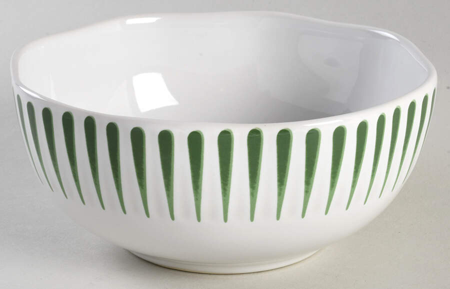 Sitio Stripe Basil Coupe Cereal Bowl by Juliska Ceramics-1
