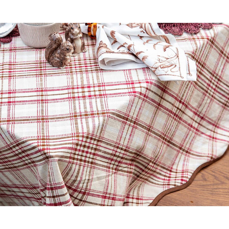 Harvest Tartan Linens 60" X 120" Rectangular Tablecloth by Juliska Ceramics-1