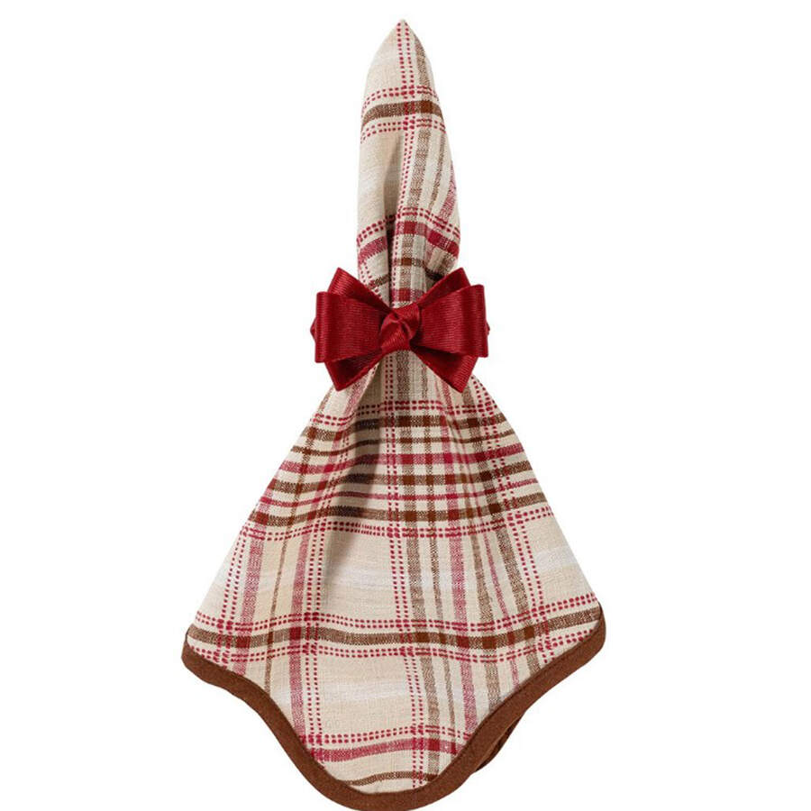 Harvest Tartan Linens 22" Cloth Napkin by Juliska Ceramics-1