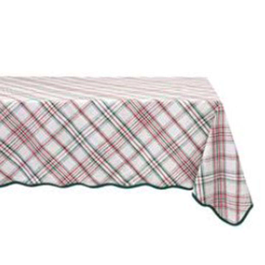 Merry Tartan Linens 60" X 120" Rectangular Tablecloth by Juliska Ceramics-1