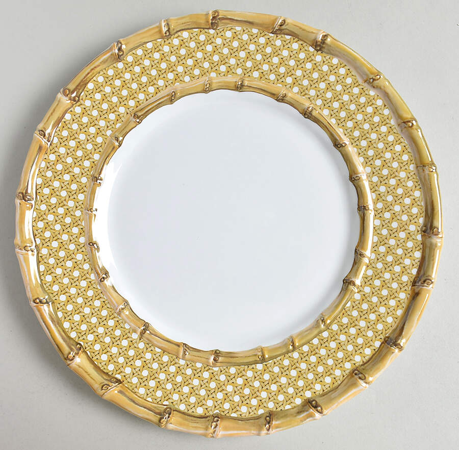 Bamboo Caning Melamine Dinner Plate by Juliska Ceramics-1