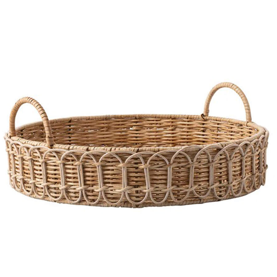 Provence Rattan 16" Round Tray by Juliska Ceramics-1