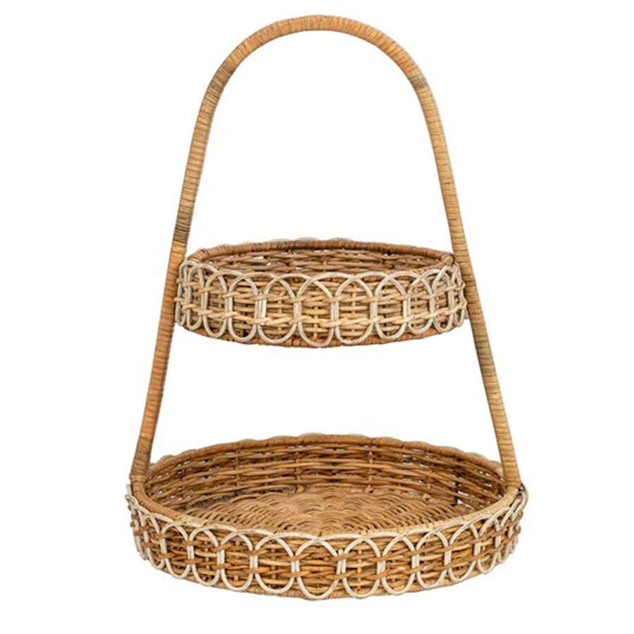 Provence Rattan 2 Tier 1 Piece Server by Juliska Ceramics-1