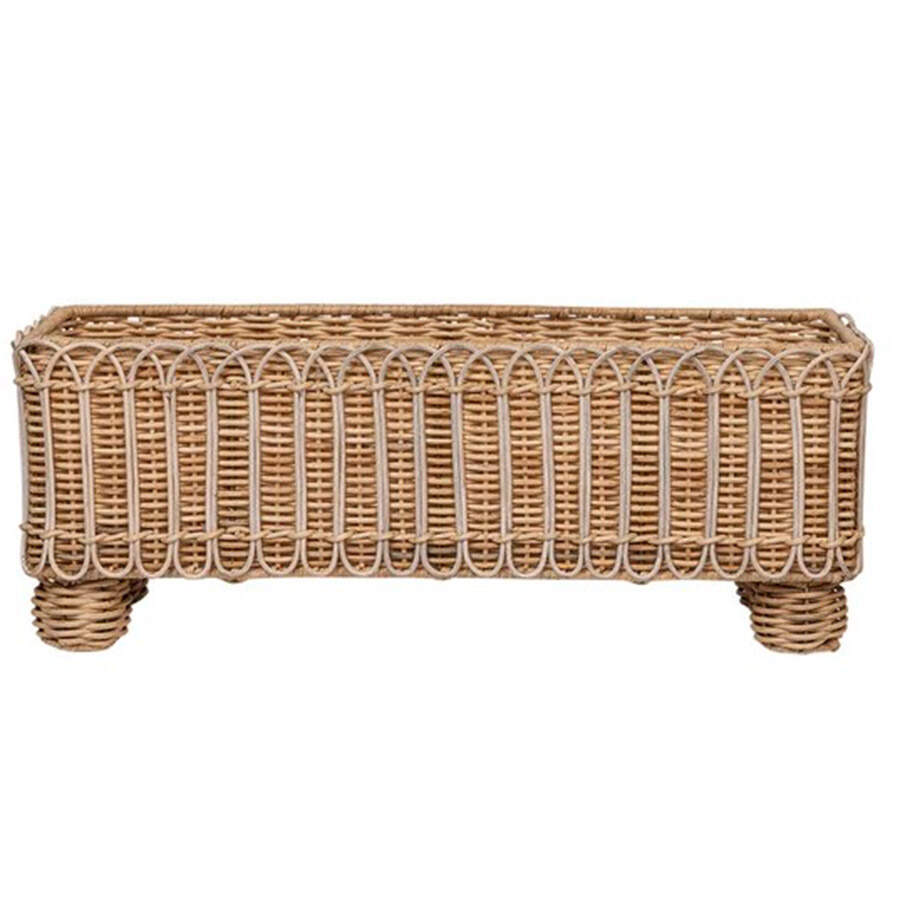 Provence Rattan 20" Rectangular Planter by Juliska Ceramics-1