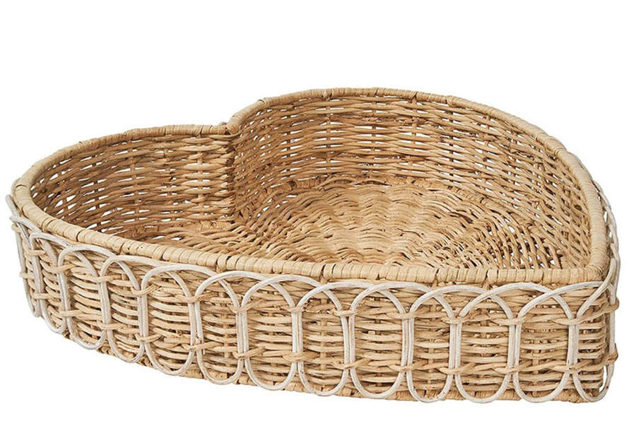 Provence Rattan Heart Shaped Tray by Juliska Ceramics-1