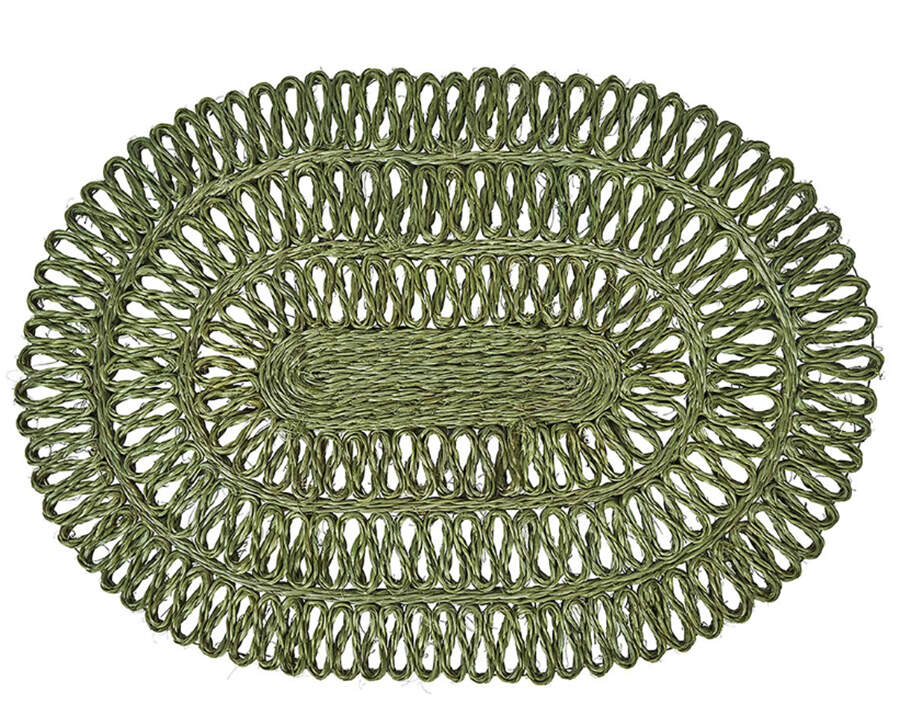 Table Decor Oval Woven Rattan Placemat by Juliska Ceramics-1