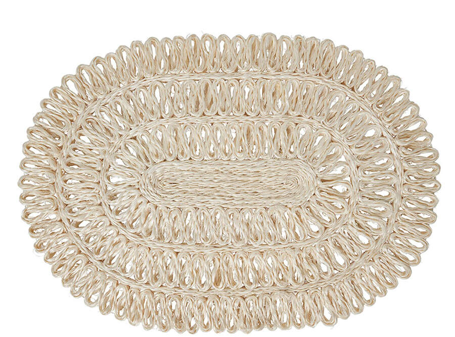 Table Decor Oval Woven Rattan Placemat by Juliska Ceramics-1